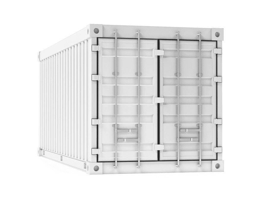 Metal storage container front view