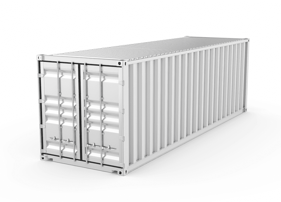 Shipping container on white background