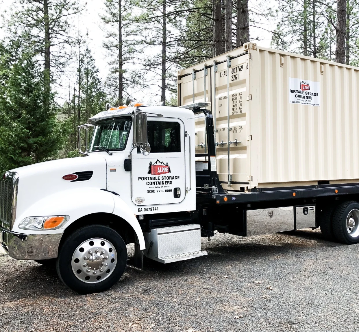 Mobile storage unit on a truck