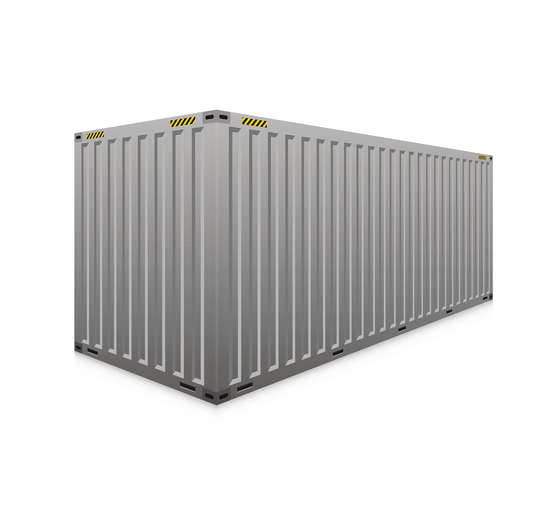 Shipping container on white background